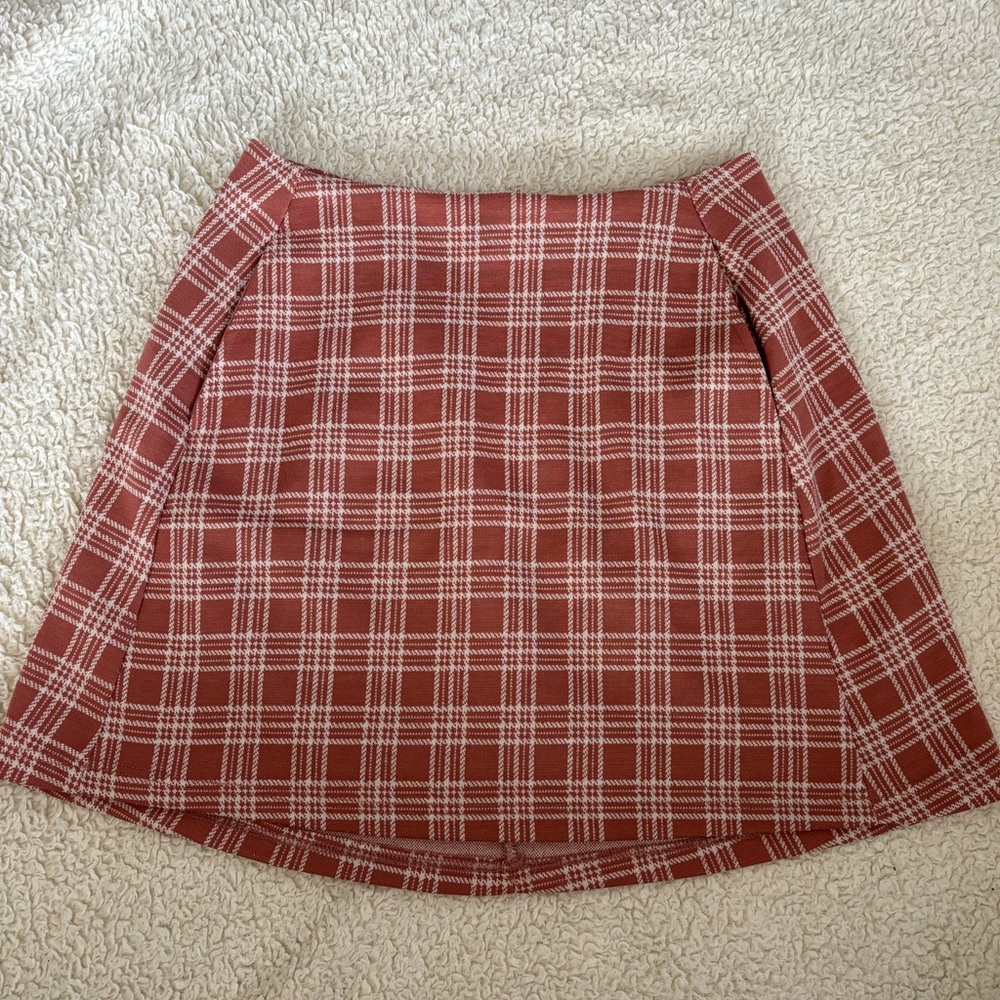 Dry Goods pink plaid mini skirt